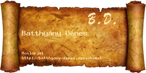 Batthyány Dénes névjegykártya